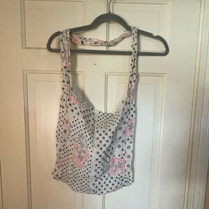 Free People Reusable Tote Crossbody Shoulder Bag, Gauze Boho Shopping Bag